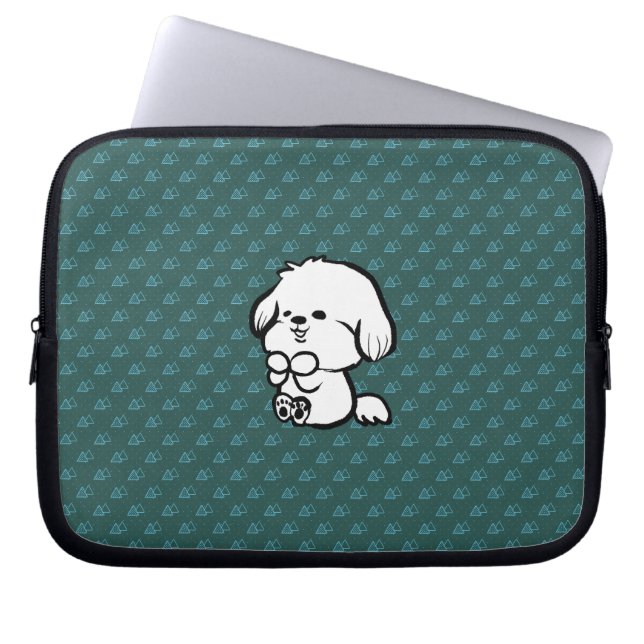 Gelukkige Puppy Laptop Sleeve (Voorkant)