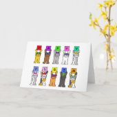 Gelukkige Purim, de Katten van de Cartoon in Kaart (Gele Bloem)