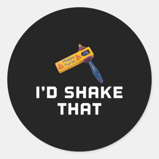 Gelukkige Purim ik zou schudden aan Grogger Grogge Ronde Sticker (Voorkant)
