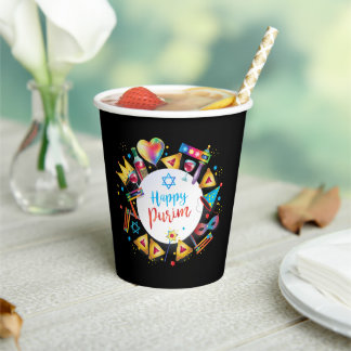 Gelukkige Purim-mandjes cadeaus, decoratie, orname Papieren Bekers