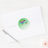 Gelukkige Purim met Masker, Gragger, en Hamentasch Ronde Sticker (Envelop)