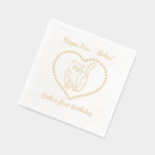 Gelukkige Purr-Thday Cat Verjaardagsfeest Folie Servetten (Links)