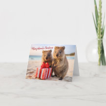 Gelukkige Quokka Familie - Vrolijk Kerstfeest
