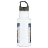 Gelukkige Quokka op het strand in Australië, wit Waterfles (Achterkant)