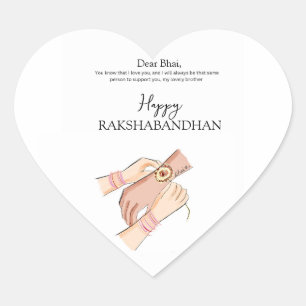 gelukkige rakhi, rakshabandhan, indiaas festival, hart sticker