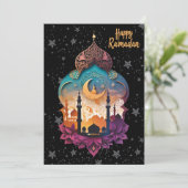 gelukkige Ramadan Feestdagenkaart (Staand voorkant)