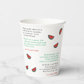 Gelukkige Ramadan Gratis Iftar met Duas Watermelon Papieren Bekers (Achterkant)