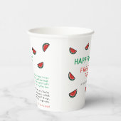 Gelukkige Ramadan Gratis Iftar met Duas Watermelon Papieren Bekers (Rechts)