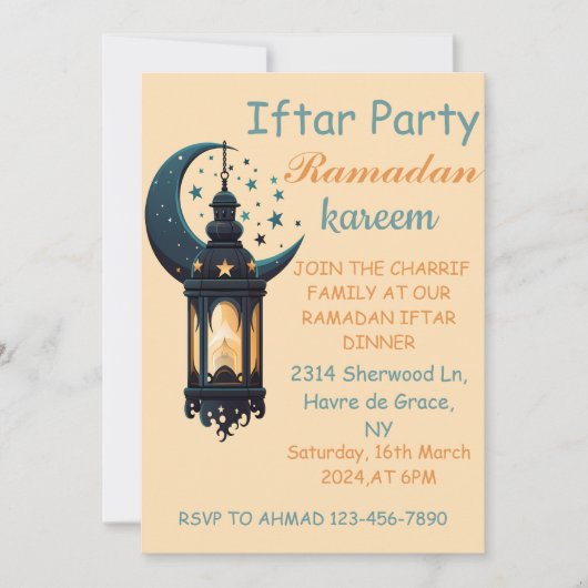 Gelukkige Ramadan Kareem en Eid Mubarak 2024 Kaart (Voorkant)