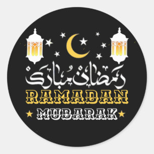 Gelukkige Ramadan Kareem en Eid Mubarak 2024 Ronde Sticker