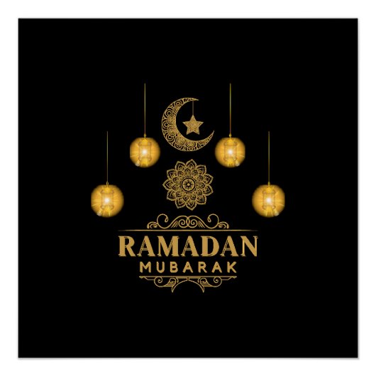 Gelukkige Ramadan Kareem en Eid Mubarak 2024 vakan Perfect Poster (Voorkant)