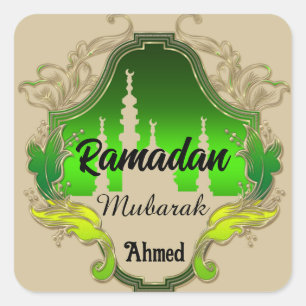 Gelukkige Ramadan Mubarak Kareem gepersonaliseerd  Vierkante Sticker