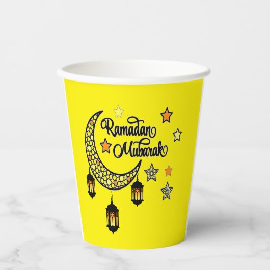 Gelukkige Ramadan Mubarak Kareem Halve lantaarn 20 Papieren Bekers (Voorkant)