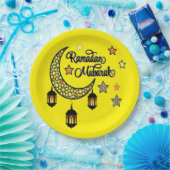 Gelukkige Ramadan Mubarak Kareem Halve lantaarn Papieren Bordje (Feest)