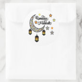Gelukkige Ramadan Mubarak Kareem Halve lantaarn Ronde Sticker (Tas)
