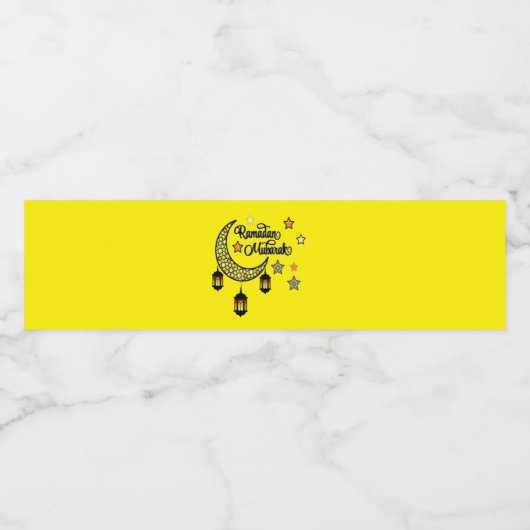 Gelukkige Ramadan Mubarak Kareem Halve lantaarn Waterfles Etiket (Enkel label)