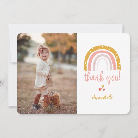 Gelukkige Regenboog Dank u Foto Kaart (Voorkant)