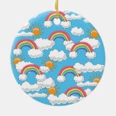 Gelukkige Regenboog Keramisch Ornament (Achterkant)