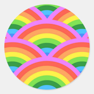Gelukkige Regenboog Ronde Sticker
