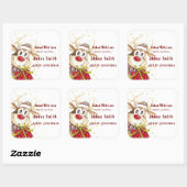 Gelukkige Rendier Kerst Koekjes Snoep & Traktaties Vierkante Sticker (Vel)