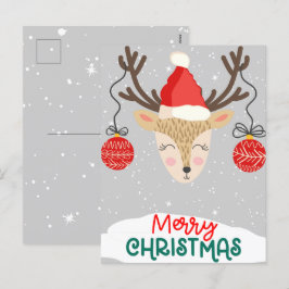 Gelukkige rendieren vrolijke kerst vakantie ansich feestdagenkaart