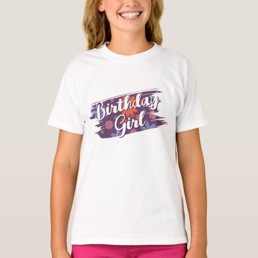 Gelukkige Retro Bloemen 70s Daisy Leuk Verjaardags T-shirt (Voorkant)