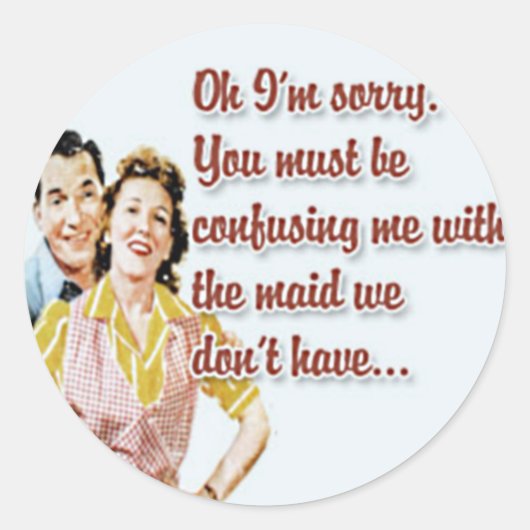 Gelukkige Retro Huisvrouw Stickers 2 (Voorkant)