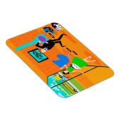 Gelukkige retro ouders flexi magneet (Rechterzijde)