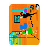 Gelukkige retro ouders flexi magneet (Verticaal)