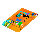 Gelukkige retro ouders flexi magneet (Linkerzijde)