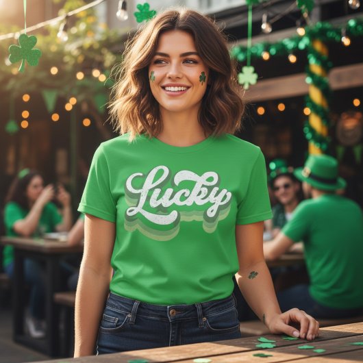 Gelukkige Retro St Patrick's Day T-shirt