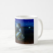 Gelukkige robot en vuurvliegjes koffiemok (Voorkant rechts)