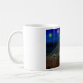 Gelukkige robot en vuurvliegjes koffiemok (Links)