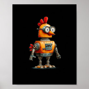 Gelukkige Robot Kip Met Ai Voor Slimme Robots Lief Poster