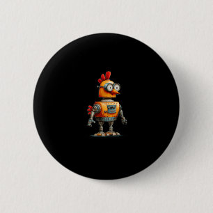 Gelukkige Robot Kip Met Ai Voor Slimme Robots Lief Ronde Button 5,7 Cm