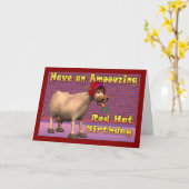 Gelukkige Rode Pet Verjaardag Kaart (Gele Bloem)