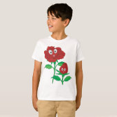Gelukkige Rode Roos Karakters T-shirt (Voorkant volledig)