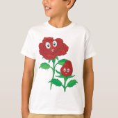 Gelukkige Rode Roos Karakters T-shirt (Voorkant)