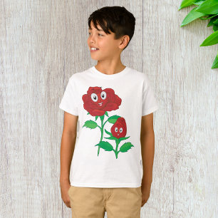 Gelukkige Rode Roos Karakters T-shirt