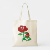 Gelukkige Rode Roos Karakters Tote Bag (Achterkant)
