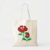 Gelukkige Rode Roos Karakters Tote Bag (Voorkant)