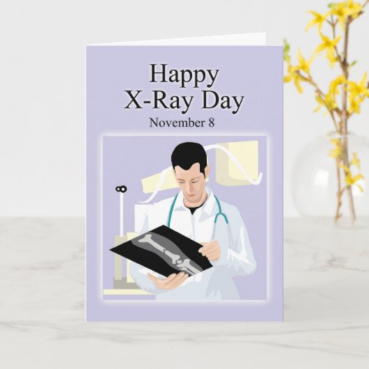 Gelukkige Röntgenstraal Dag 8 November Kaart (Gele Bloem)