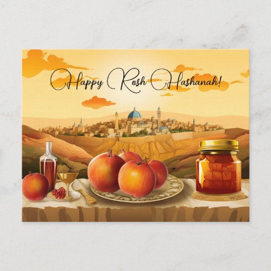 Gelukkige Rosh Hashanah met Koepel van Rock & appe Briefkaart (Voorkant)