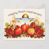 Gelukkige Rosh Hashanah met Koepel van Rock & appe Briefkaart (Voorkant)