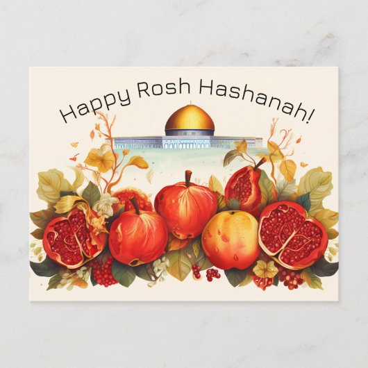 Gelukkige Rosh Hashanah met Koepel van Rock & appe Briefkaart (Voorkant)