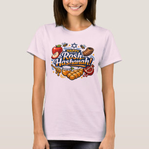 🍯 🍎🐟 Gelukkige Rosh Hashanah-pictogrammen T-shirt
