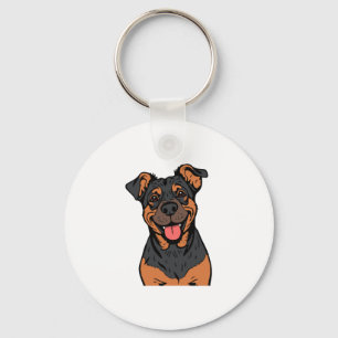 Gelukkige Rottweiler Cartoon � Schattige en Vriend Sleutelhanger