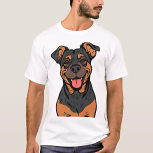 Gelukkige Rottweiler Cartoon � Schattige en Vriend T-shirt