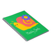 Gelukkige roze en groene slak notitieboek (Rechterzijde)