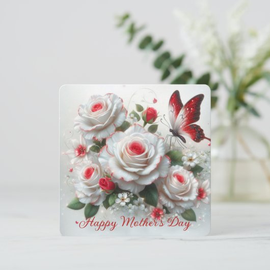 Gelukkige Rozen van Moeder Feestdagenkaart (Staand voorkant)